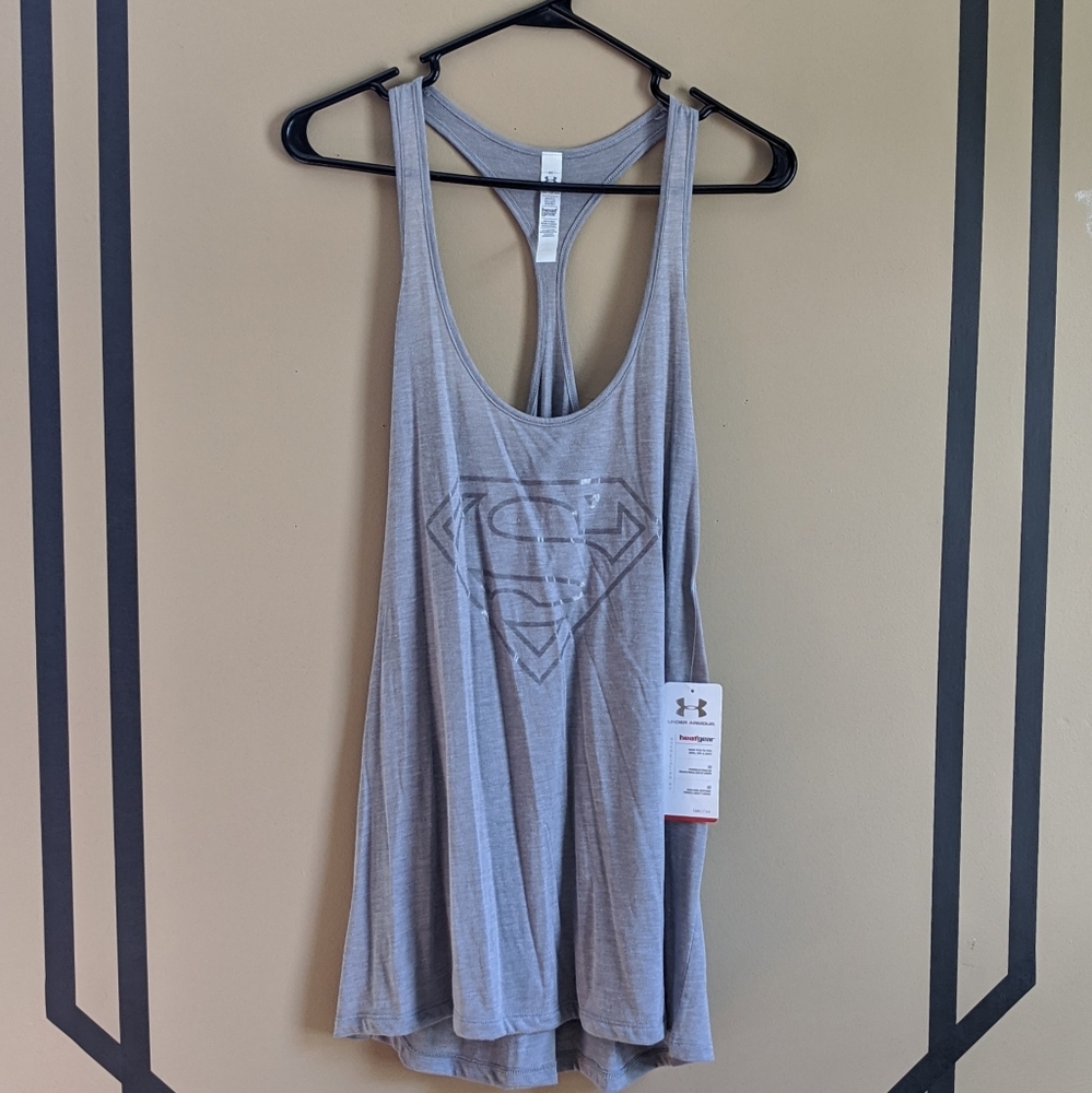 NWT Superman Under Armour Heat Gear Tank Top